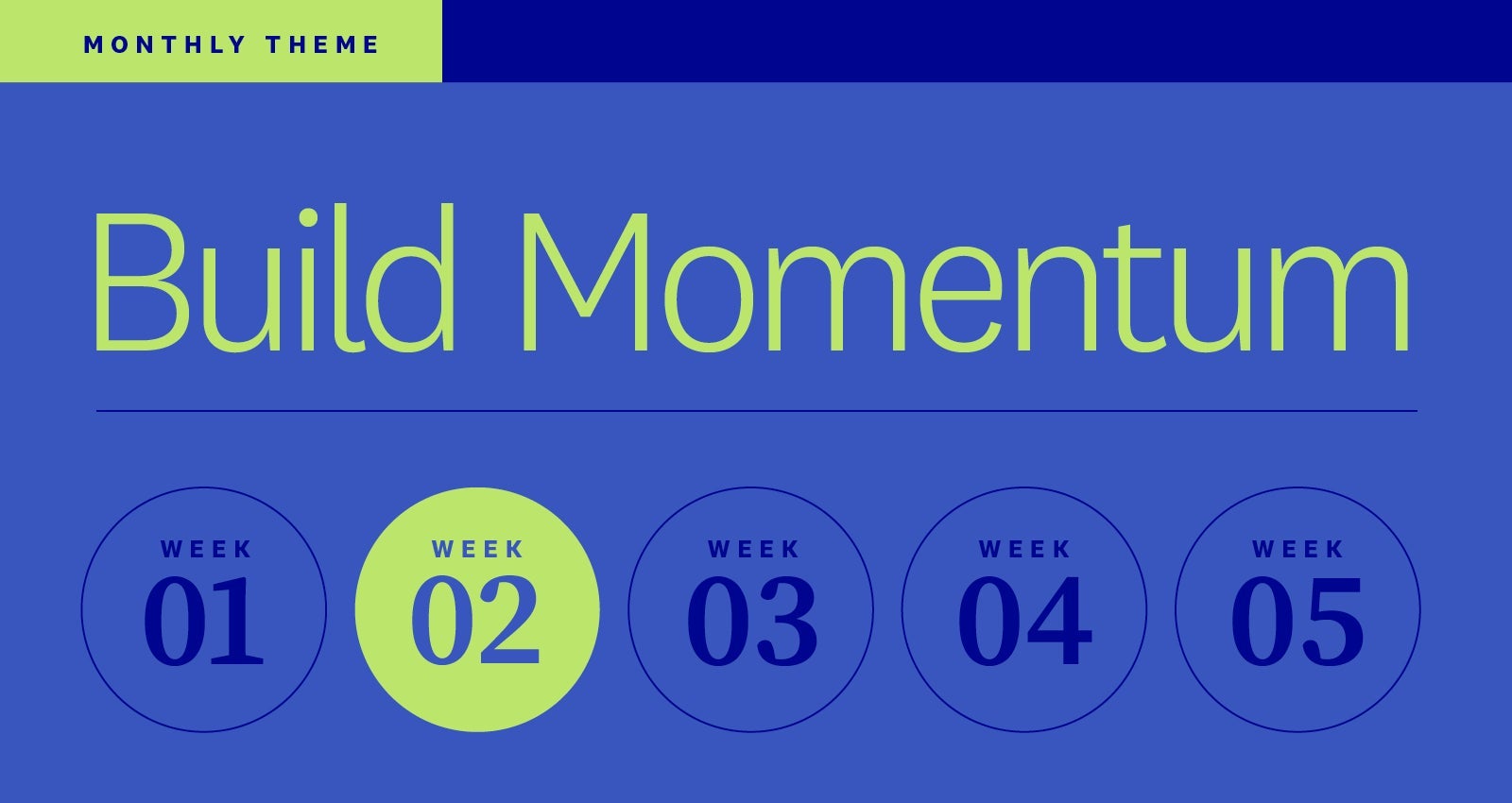 Week two of our monthly theme, Build Momentum. Week two of our monthly theme, Build Momentum.
