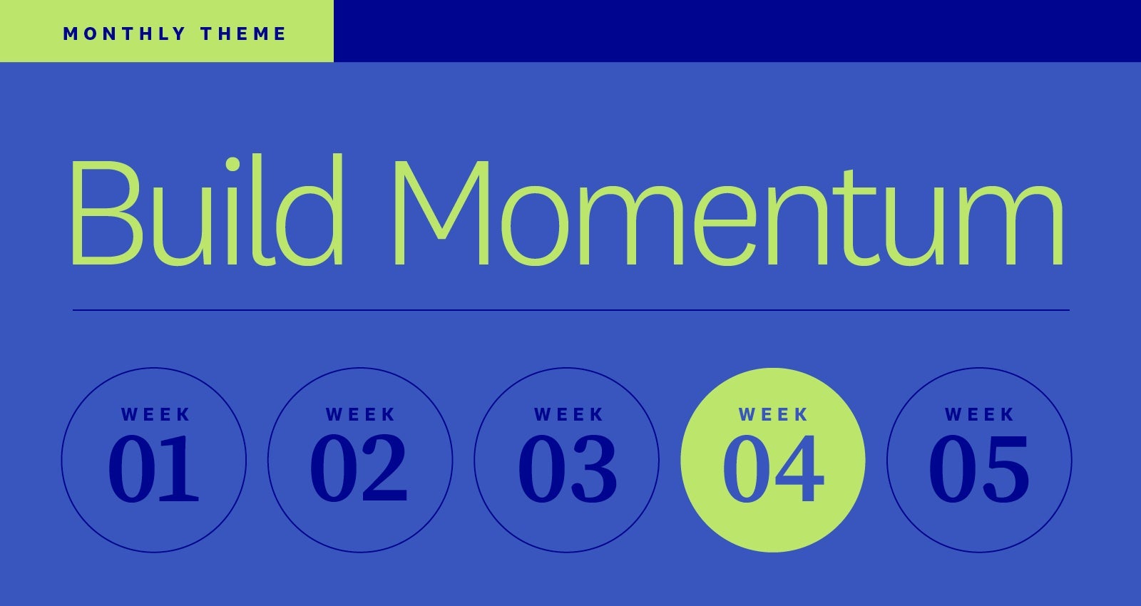 Week four of our monthly theme, Build Momentum. Week four of our monthly theme, Build Momentum.