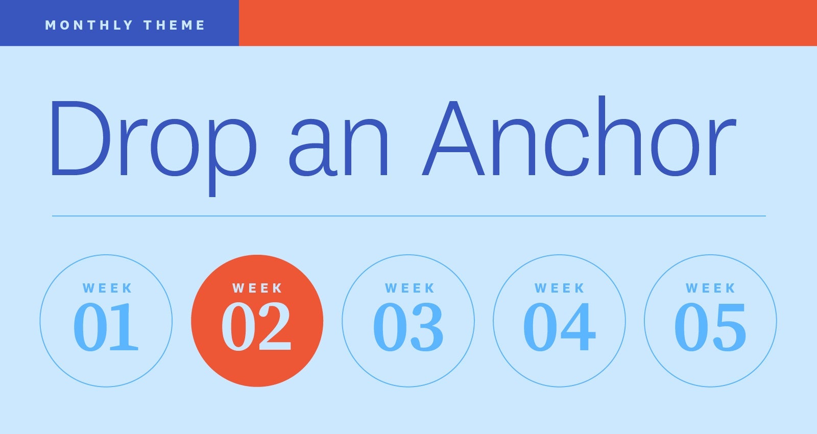 Week two of our monthly theme, Drop an Anchor. Week two of our monthly theme, Drop an Anchor.