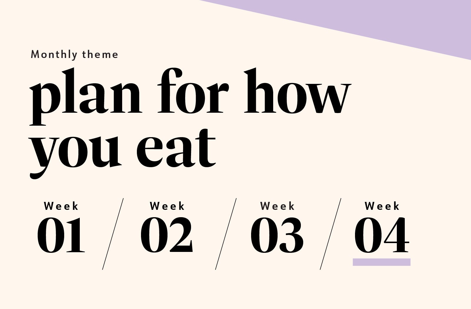 Week four of our monthly theme, plan for how you eat Week four of our monthly theme, plan for how you eat