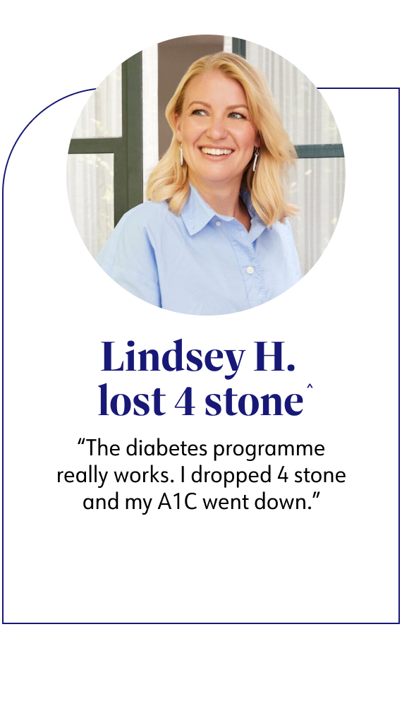 Lindsey H. lost 4 stone said The diabetes programme really works. I dropped 4 stone and my A1C went down.