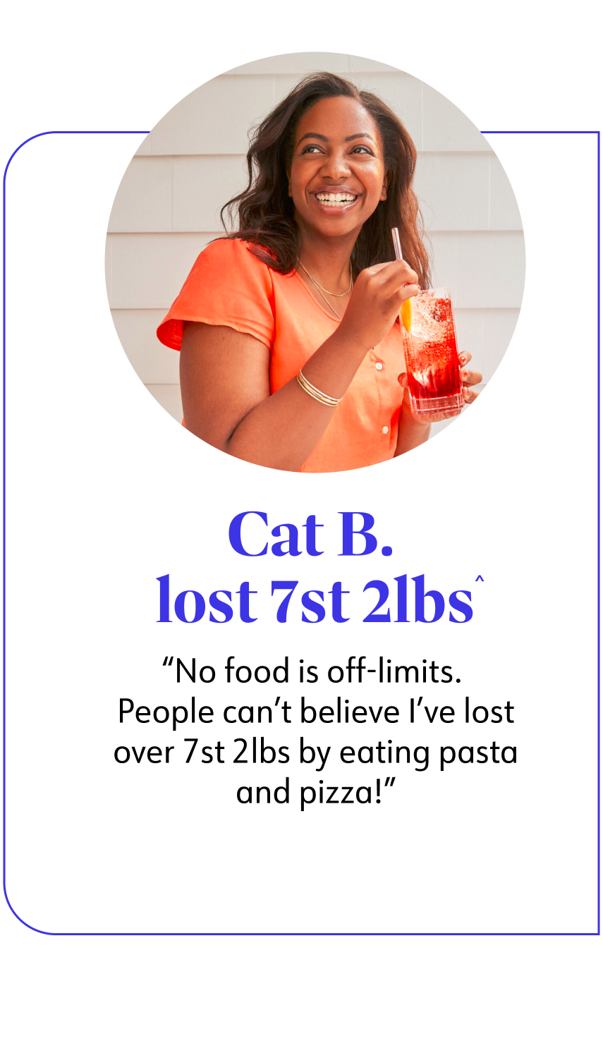 WW member Cat B lost 7st 2lbs^ no food is off-limits people can't believe i've lost over 7st 2 lbs by eating pasta and pizza!