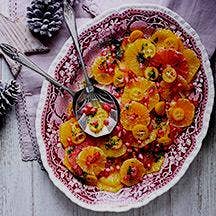 Jewelled citrus salad with lime and mint drizzle