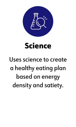 Science, Uses science to create a healthy eating plan based on energy density and satiety.