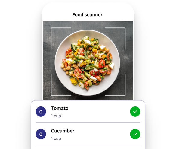 app preview of the food scanner