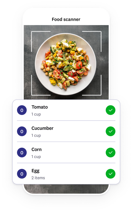 app preview of the food scanner