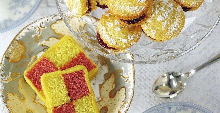 Mini Victoria sponges and Battenberg cake