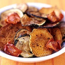 Oven roasted herbed vegetable crisps