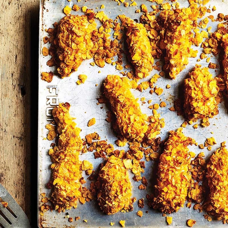 Cornflake crusted chicken dippers