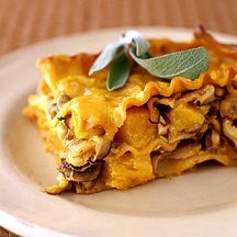 Pumpkin, sage and mushroom lasagne