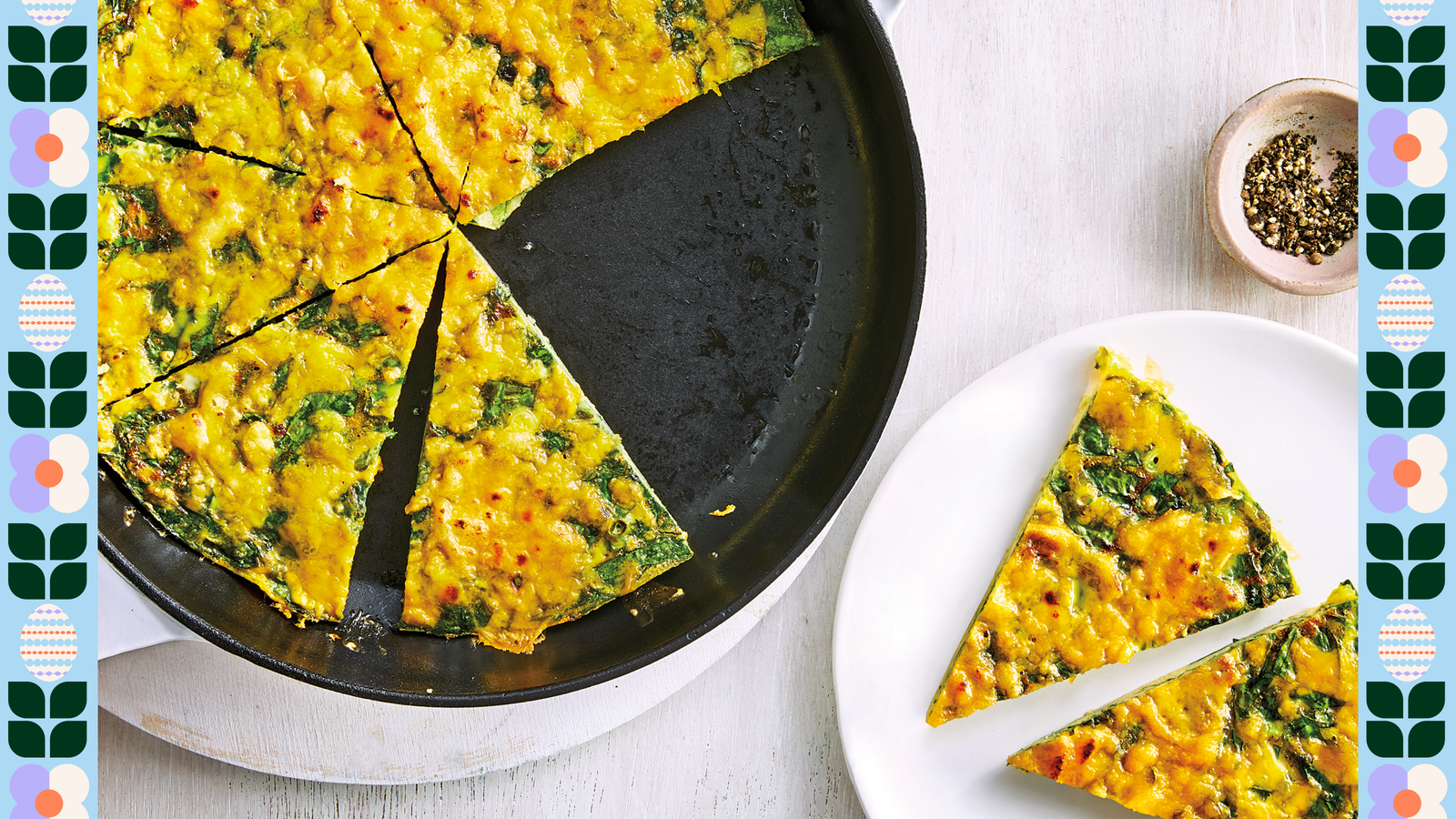 Easter Brunch Idea: Spinach & cheddar frittata