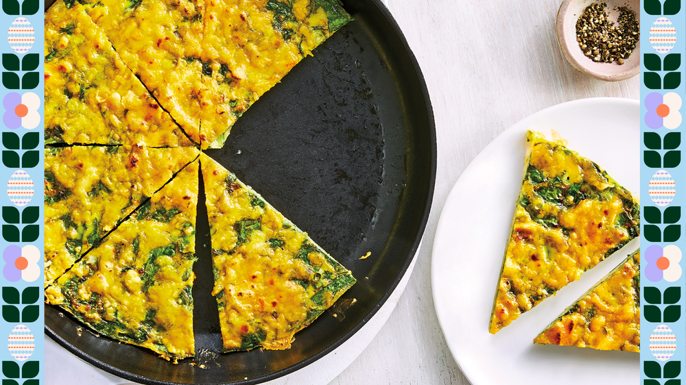 Easter Brunch Idea: Spinach & cheddar frittata