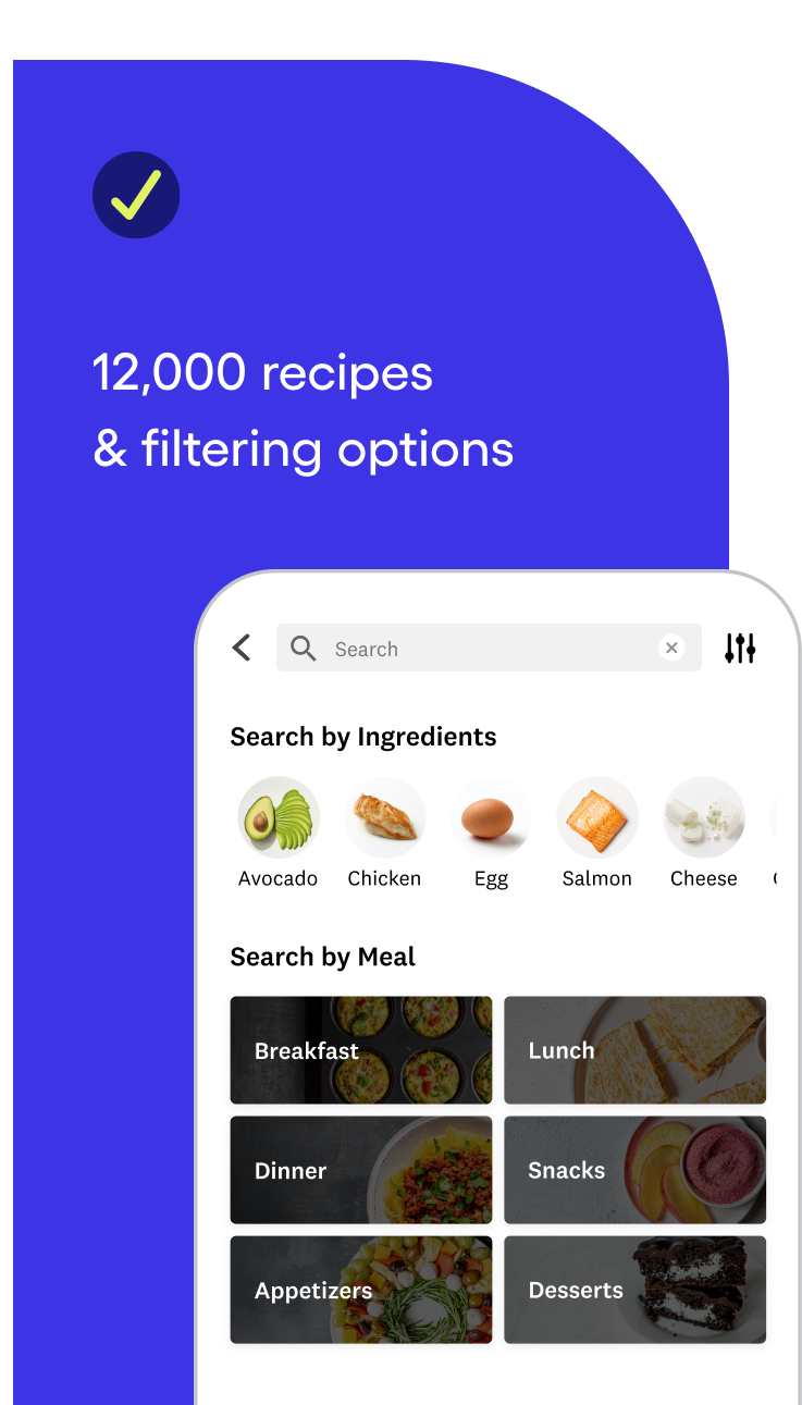 12,000 recipes & filtering options