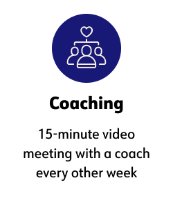 Coaching  15-minute video meeting with a coach every other week