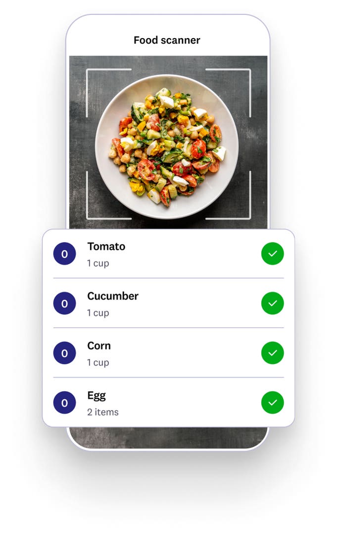 app preview of the food scanner