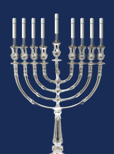 Menorah with Zepbound pens for candles