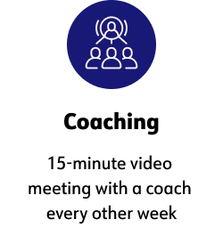 Coaching, 15-minute video meeting with a coach every other week