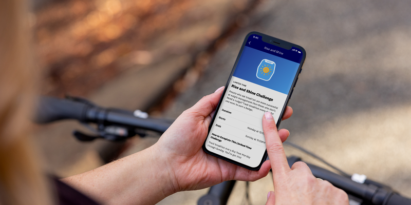 The Rise and Shine Challenge screen in the WW app