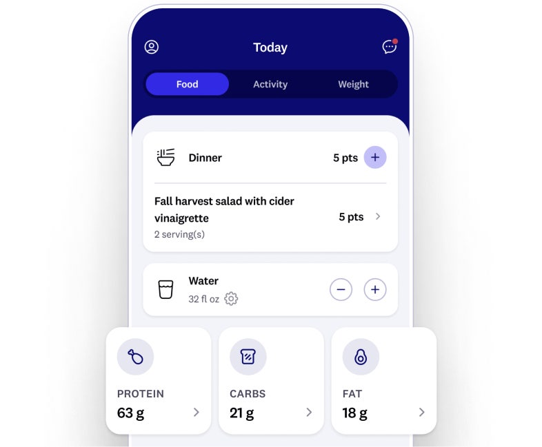 screenshot of new macros feature showing protein, carbs, and fat values