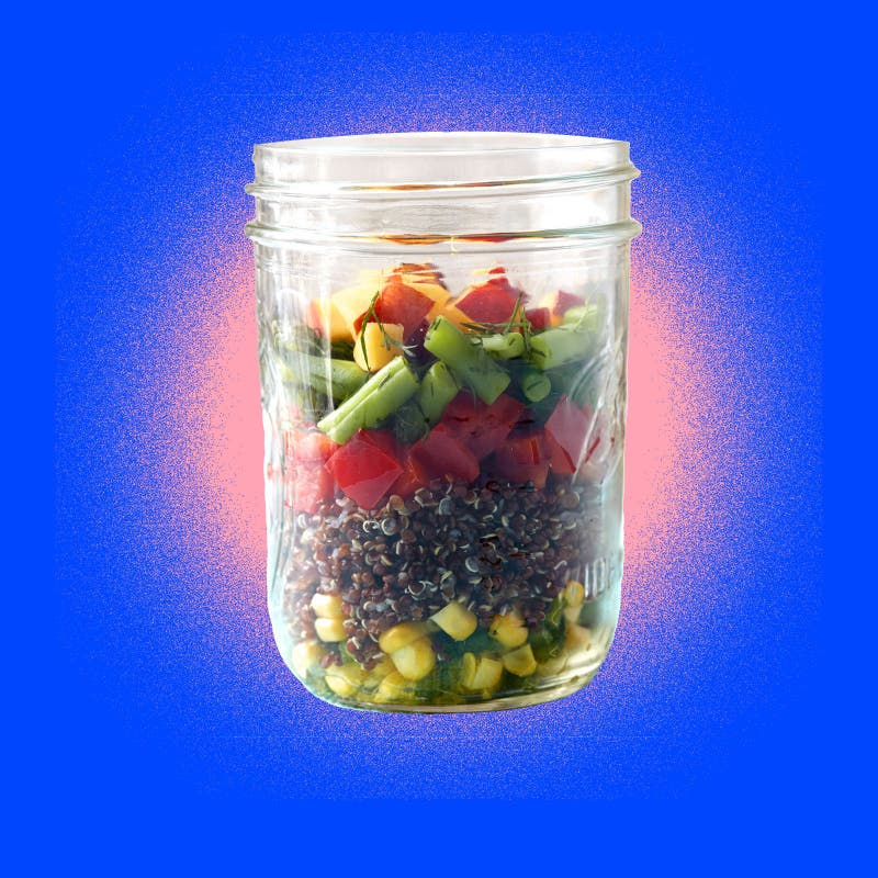 WW recipe, Mason Jar Chopped Greek Salad