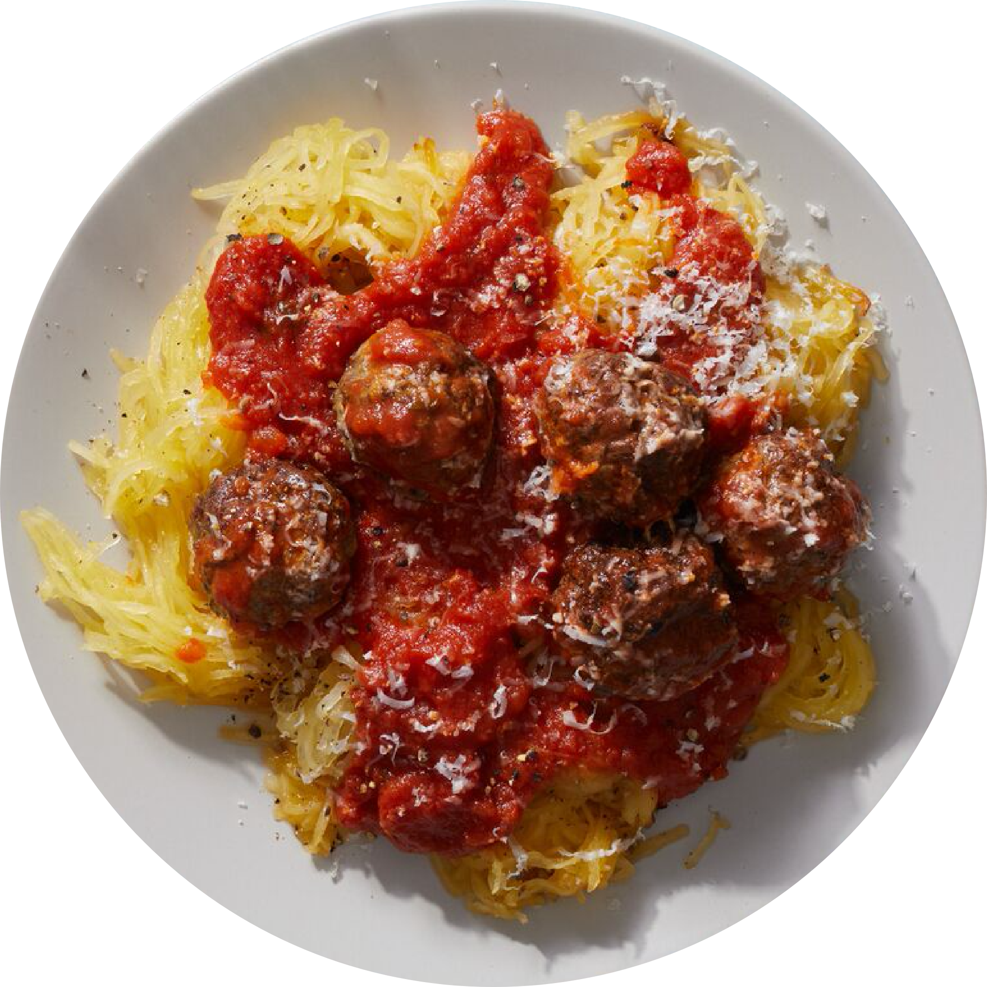 Spaghetti Squash with Beef & Ricotta Meatballs