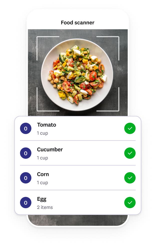 app preview of the food scanner