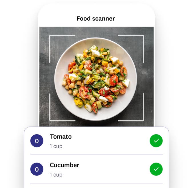 app preview of the food scanner