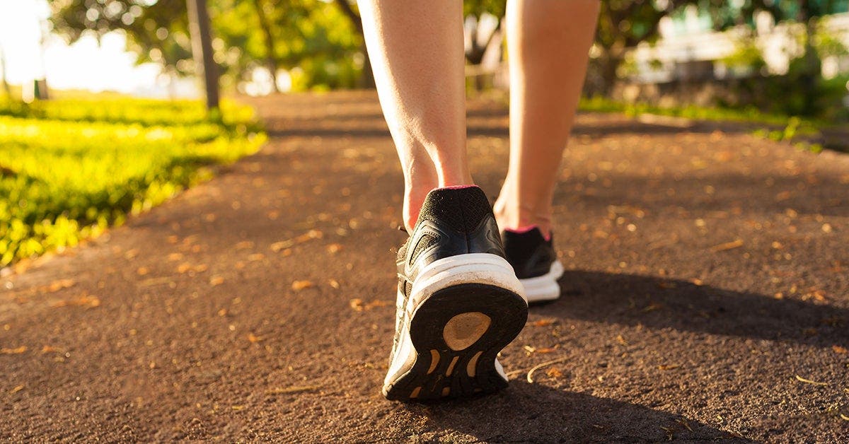 person going for a jog wearing sneakers