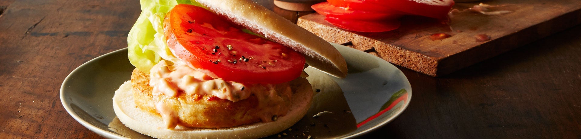 All American Chicken Burger with Secret Spicy Sauce