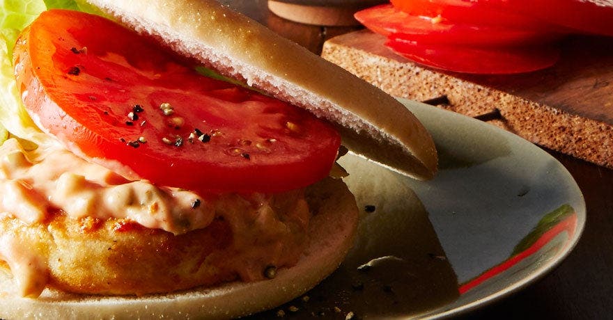 All American Chicken Burger with Secret Spicy Sauce