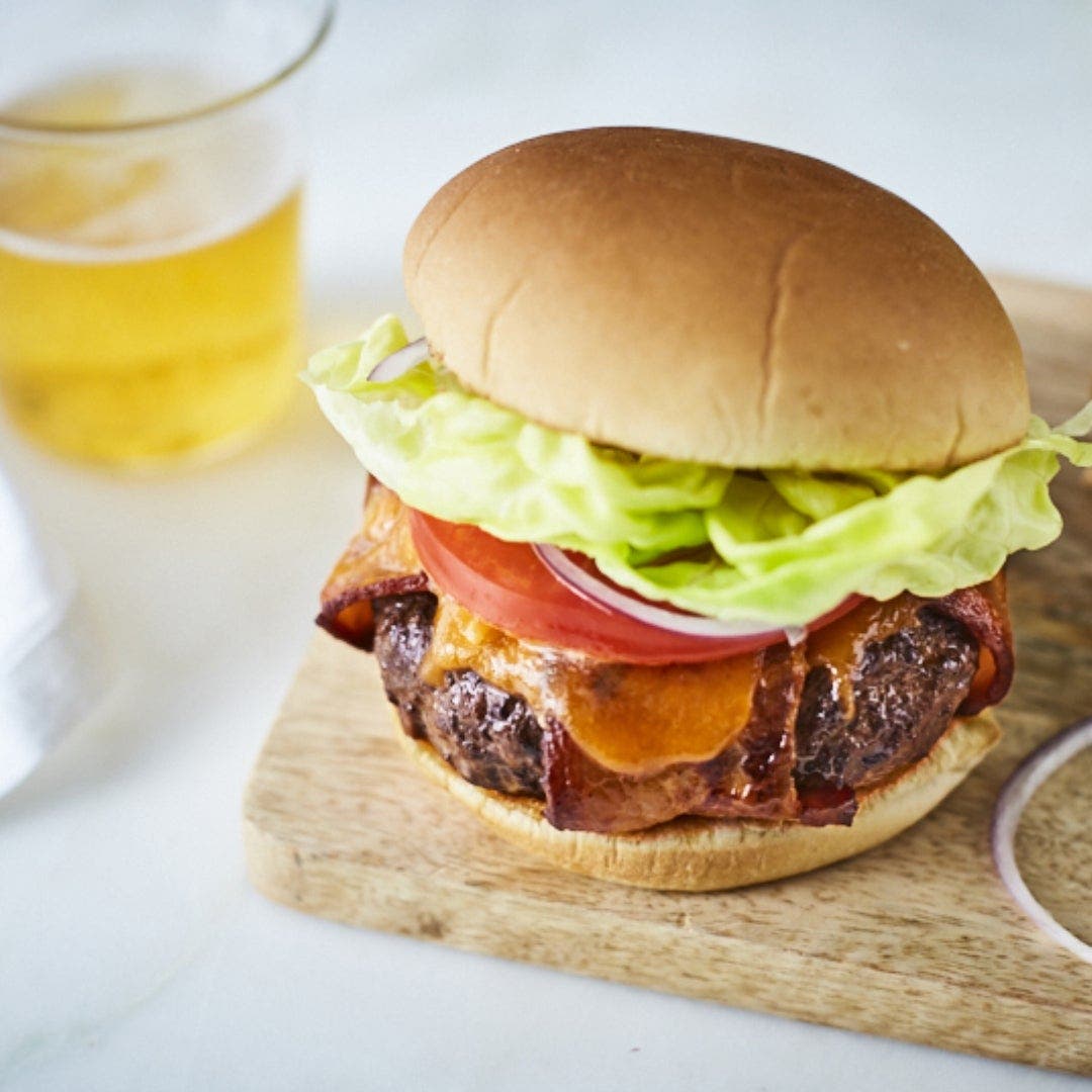 Comfort food face-lift: bacon cheeseburger