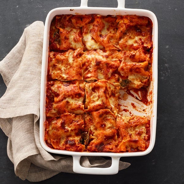 Cremini and spinach vegetable lasagna