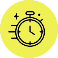 Hand-drawn icon shows a stopwatch.