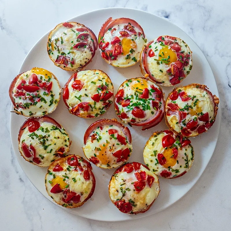 Äggmuffins med lufttorkad skinka