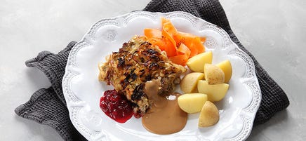 Kålpudding med brunsås