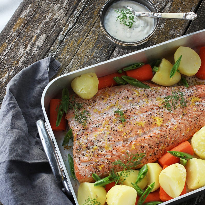 Foto av Ugnsbakad lax med varm dillsås från WW ViktVäktarna