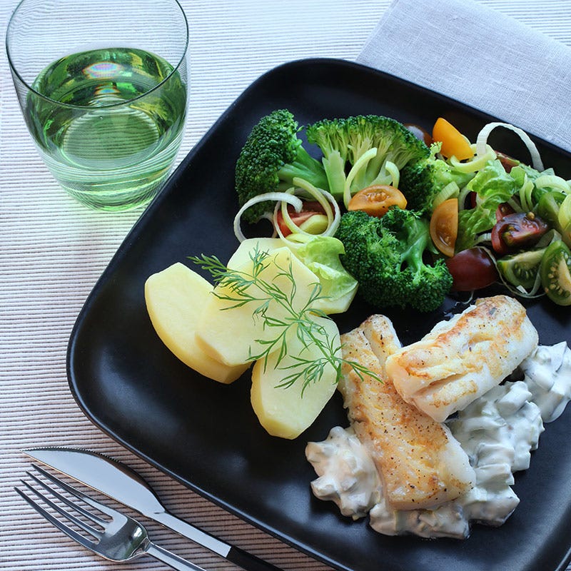 Foto av Stekt torsk med fräsch gräddfilssås från WW ViktVäktarna