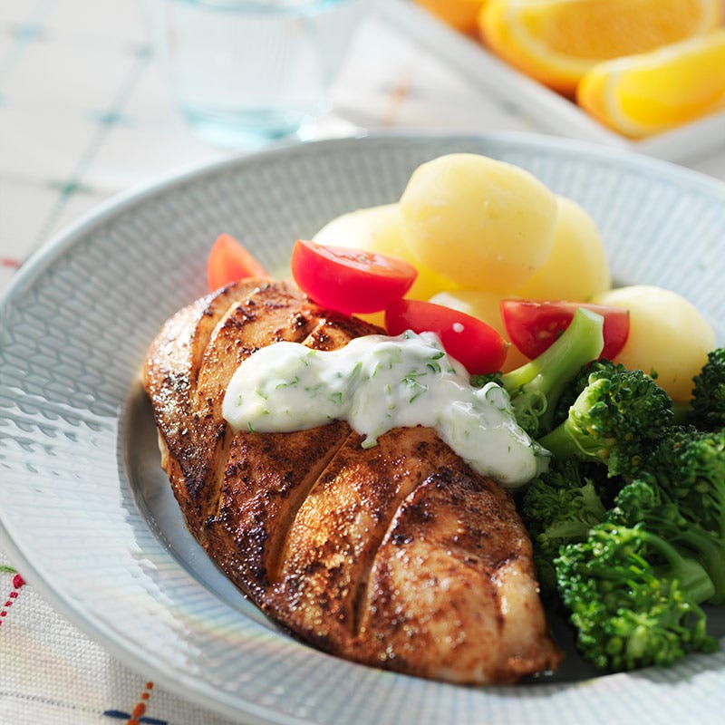 Foto av Stekt kycklingfilé med örttzatziki från WW ViktVäktarna