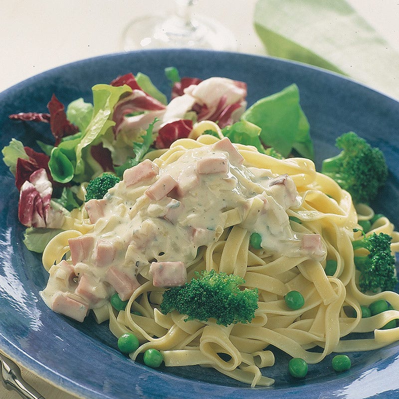 Foto av Tagliatelle med grönmögelost, skinka och grönsaker från WW ViktVäktarna