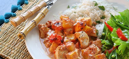 Kycklinggratäng med mango och curry