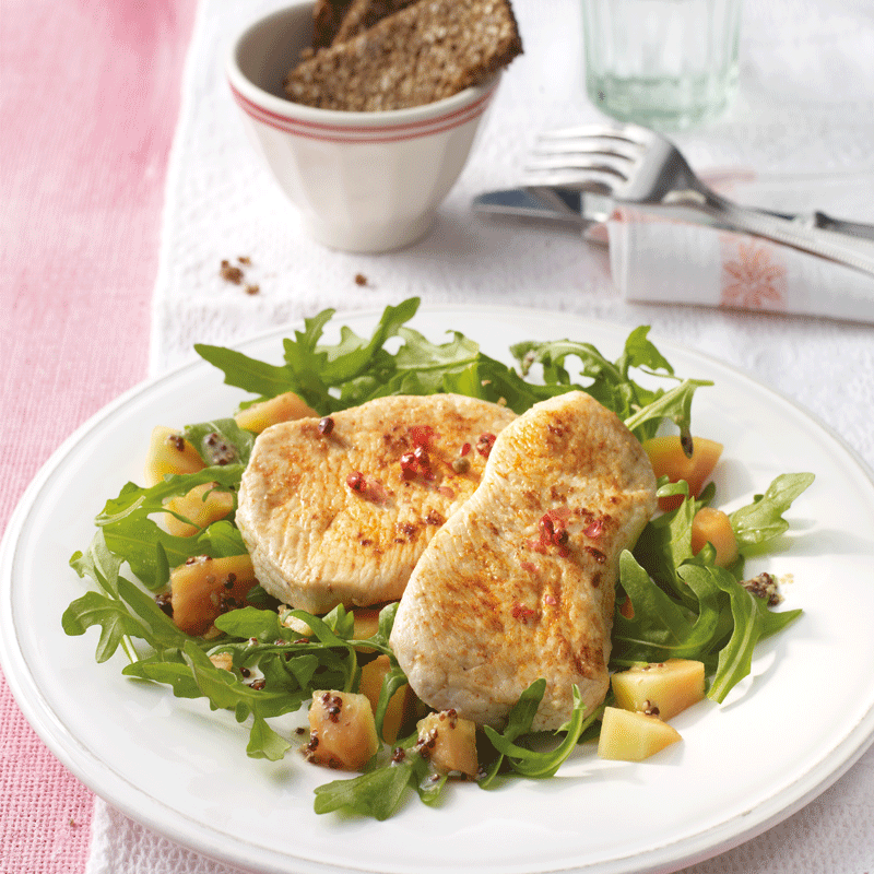 Foto av Kalkonschnitzel med ruccola- och papayasallad från WW ViktVäktarna
