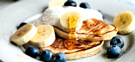 Blåbärspannkakor med banan