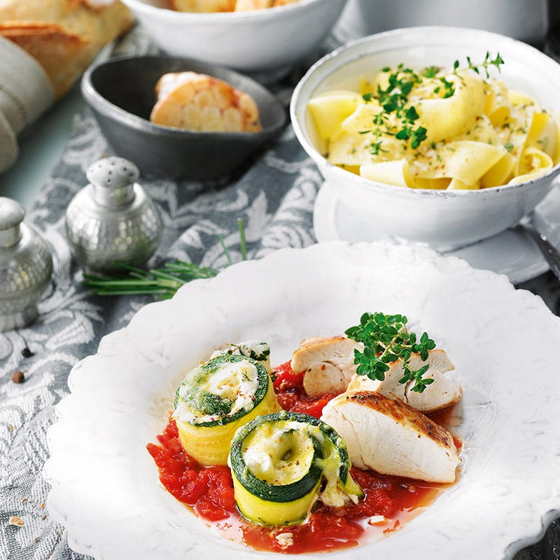 Foto av Ostfyllda squashrullar och kycklingfilé från WW ViktVäktarna