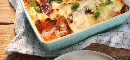 Svamp- och spenatlasagne
