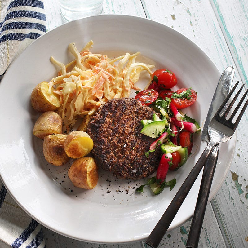 Foto av Grillade färsbiffar med het coleslaw från WW ViktVäktarna