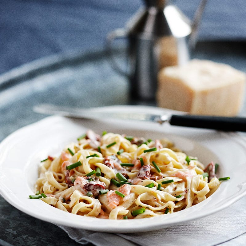 Foto av Pasta med rökt lax och soltorkade tomater från WW ViktVäktarna