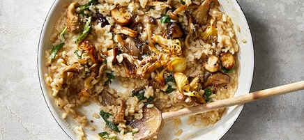 Risotto med kantareller och champinjoner