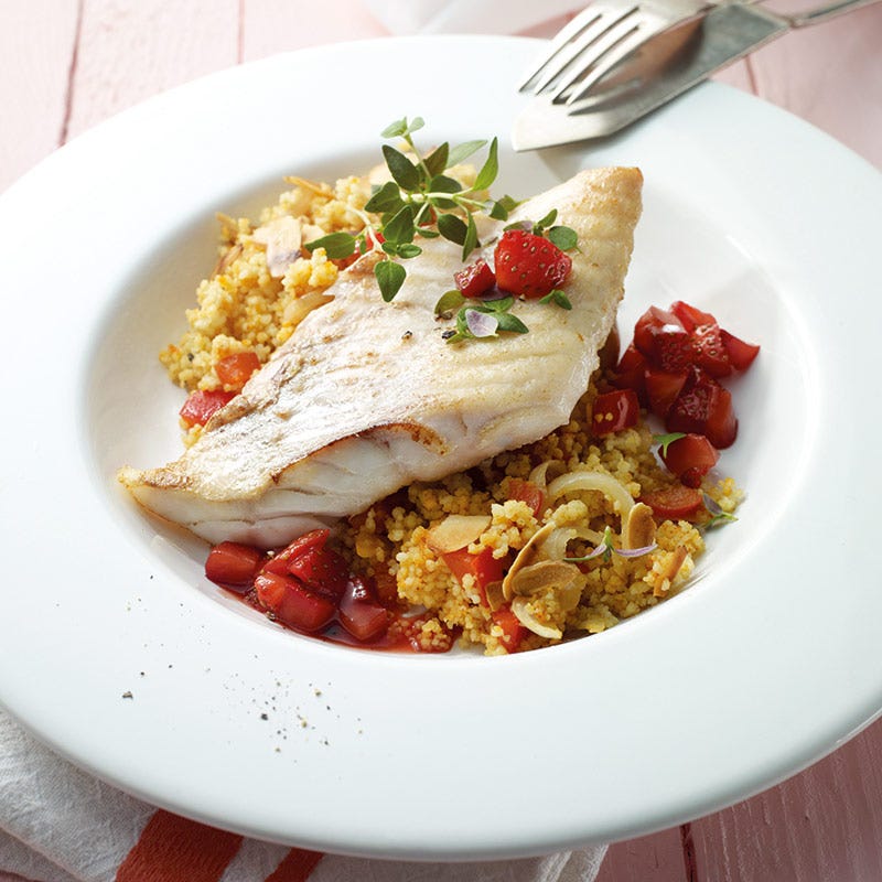 Foto av Fisk med jordgubbar och couscous från WW ViktVäktarna