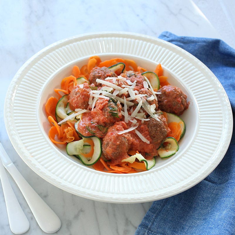Foto av Köttbullar i tomatsås med grönsaksspagetti från WW ViktVäktarna