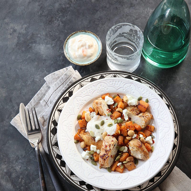 Foto av Karamelliserad kyckling med sötpotatis och jordnötter från WW ViktVäktarna